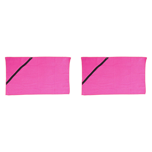2PK Annabel Trends Waffle Sports Towel w/ Zip Pocket 40x75cm - Hot Pink