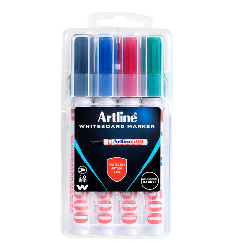 4pk Artline Whiteboard Marker - Assorted