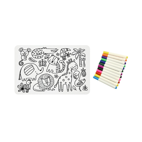 Playette Silicone Paint Fun Pad w/Erasable Pens Baby Activity Toy Forest 3y+