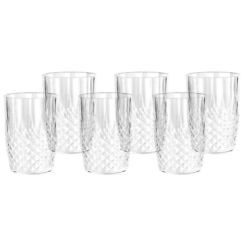 6PK Lemon & Lime Crystal Deco 400ml Plastic Tumbler