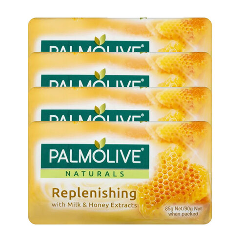 4PK Palmolive 90g Soap Bars w/ Milk and Honey Extracts
