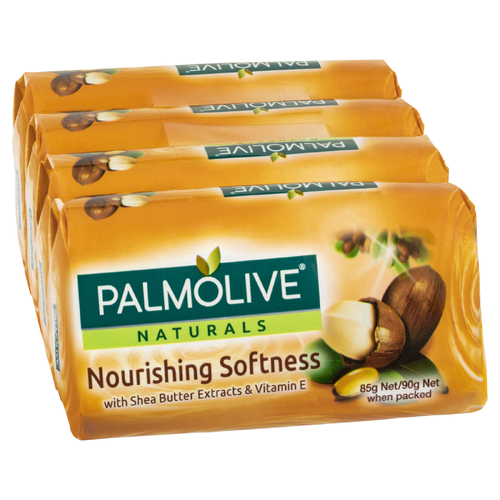 4PK Palmolive 90g Soap Bars Nourishing Softness Shea Butter & Vitamin E