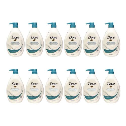 12PK Dove Cream Gentle Exfoliating Body Wash 1L Soothing