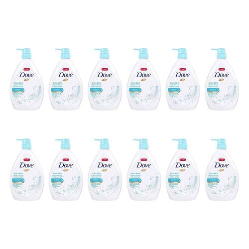 12PK Dove Oxygen Moisture Body Wash 1L Hydrating Cleanser