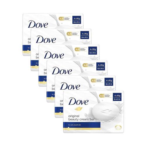 6x 4pc Dove Original Beauty Cream Soap Bar 90g Shower Bath Care