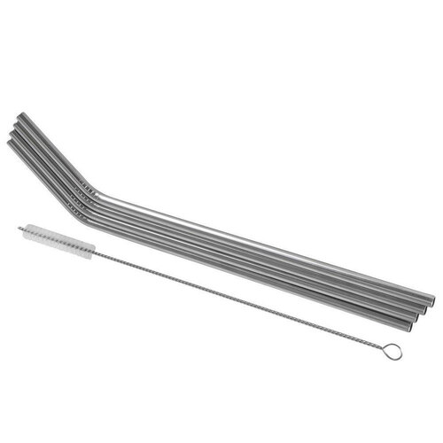 4PC Avanti Stainless Steel Straws w/ Cleaning Brush