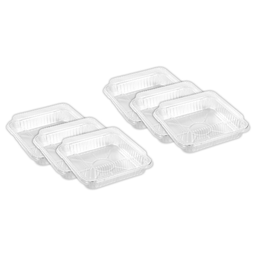 6x 4pk Lemon & Lime 22x4cm Square Foil Tray w/ Plastic Lid