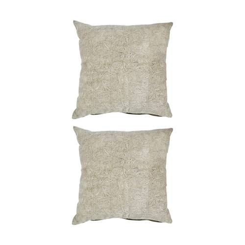 2PK J.Elliot Home Iris Cushion Pillow Household Decoration 50x50x0.5cm Ivory Glow