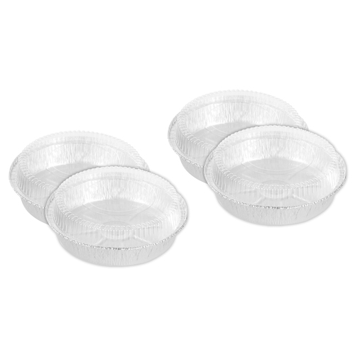 4x 8pc Lemon & Lime 23x4.5cm Baking Foil Tray Round w/ Plastic Lid