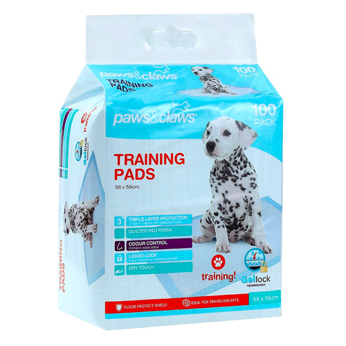 100pc Paws & Claws Antibacterial Training Pads