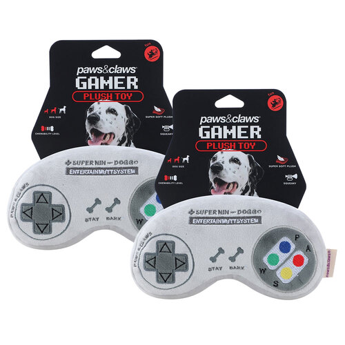 2PK Paws & Claws Gamer Controller 22cm Plush Toy