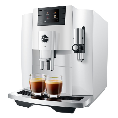 Jura E8 Automatic Coffee Machine Piano White INTA 1450W