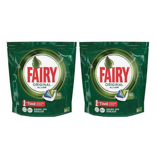 2x 82pc Fairy Caps All-In-One Dishwashing Capsules - Regular