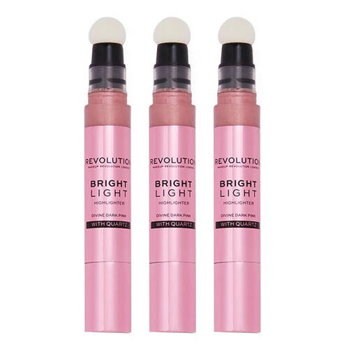 3PK Revolution Bright Light Twist-Up Liquid Highlighter Divine Dark Pink