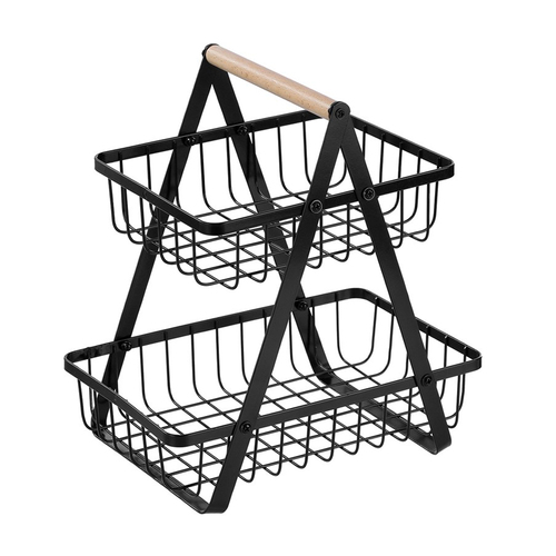 Boxsweden 27 x 18 x 29cm Wire 2 Tier Bench Top Stand Black
