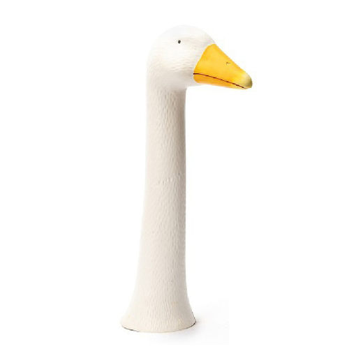Garden Ornament 33.5cm Goose Head Outdoor Decor - White