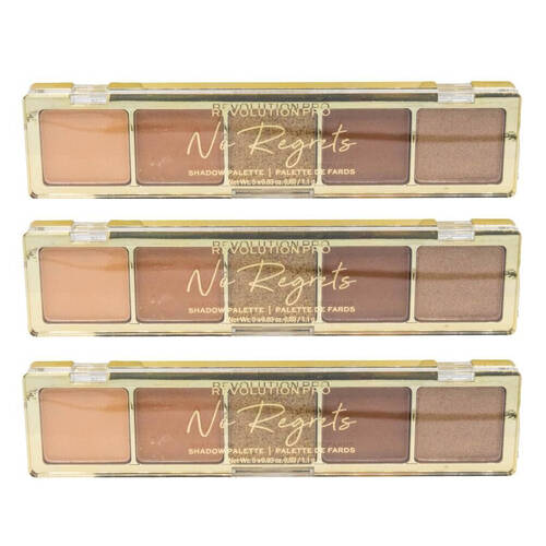 3PK Revolution Pro Eye Shadow Palette No Regrets 1.4g Soft Nude Makeup
