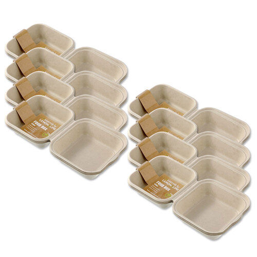 48pc Lemon And Lime 450ml Eco Sugarcane Food Box Natural