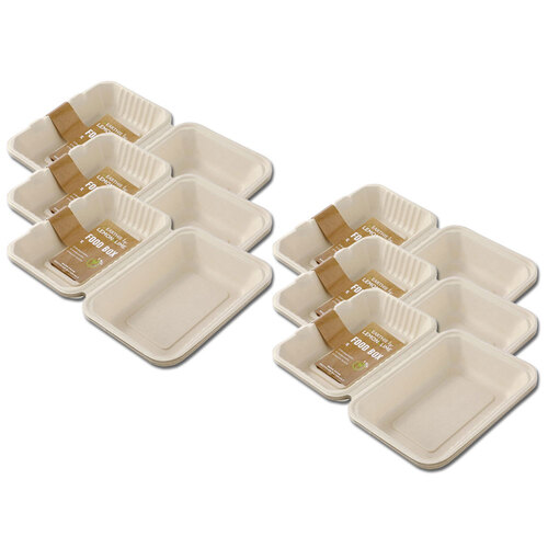 36pc Lemon And Lime 1000ml Eco Sugarcane Food Box Natural