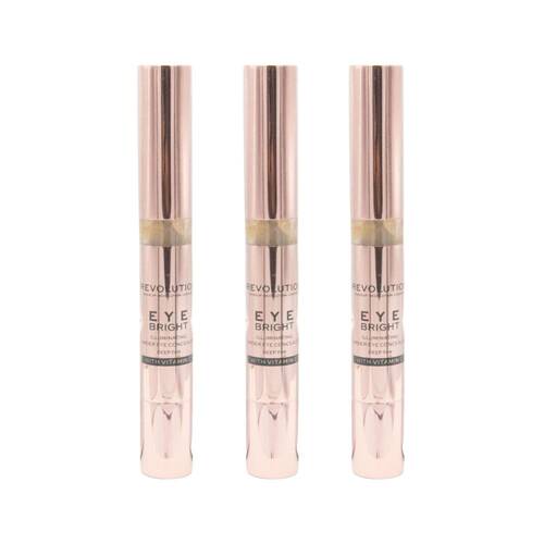 3PK Revolution Illuminating Under-Eye Concealer Eye Bright Deep Tan Beauty Makeup