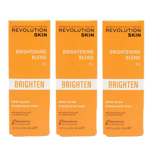 3PK Revolution Skin Brightening Blend Oil Brighten Face Glow Care 30ml