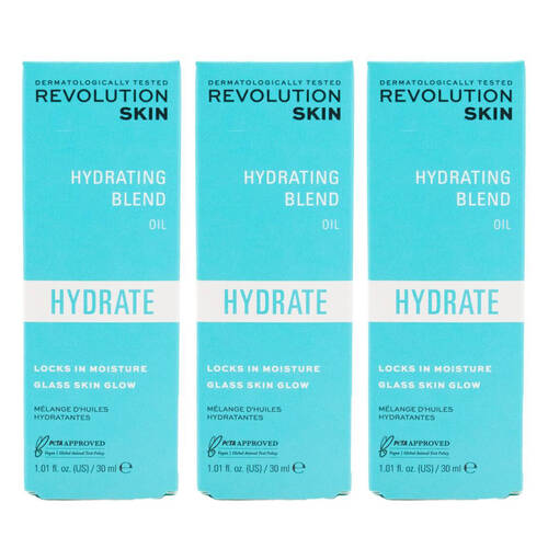 3PK Revolution Skin Hydrating Blend Oil Hydrate Face Nourishing Care 30ml
