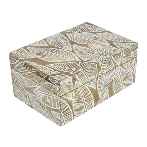J.Elliot Home Maya Rectangle 10x15cm Wood Trinket Box - Natural