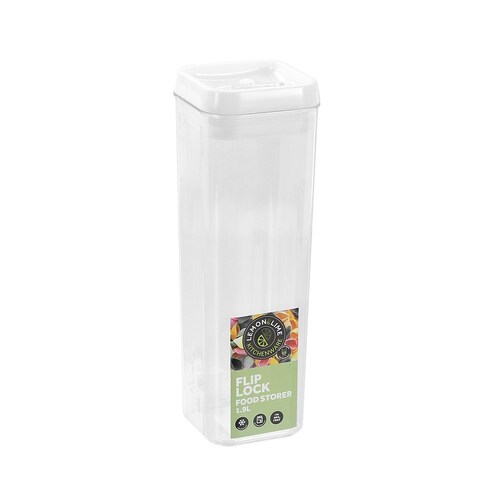 Lemon & Lime Flip Lock 1.9L/30cm Food Storer Square Container w/ Lid