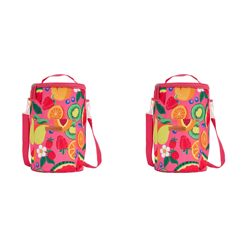 2PK Annabel Trends 33cm Insulated Picnic Cooler Bag Tall Barrel - Tropicana