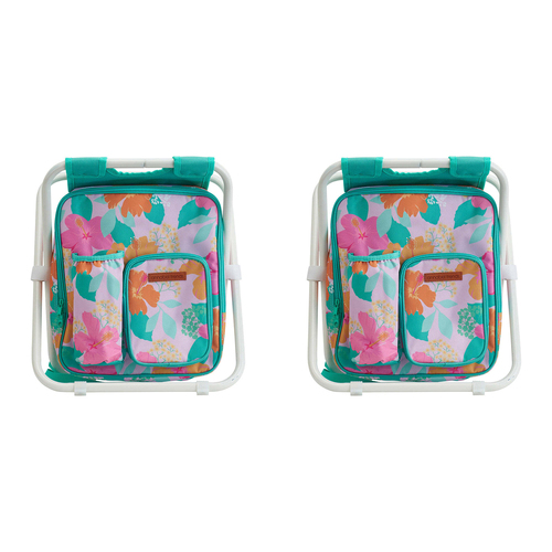 2PK Annabel Trends Picnic Cooler Chair w/ Insulated Bag - Hibiscus