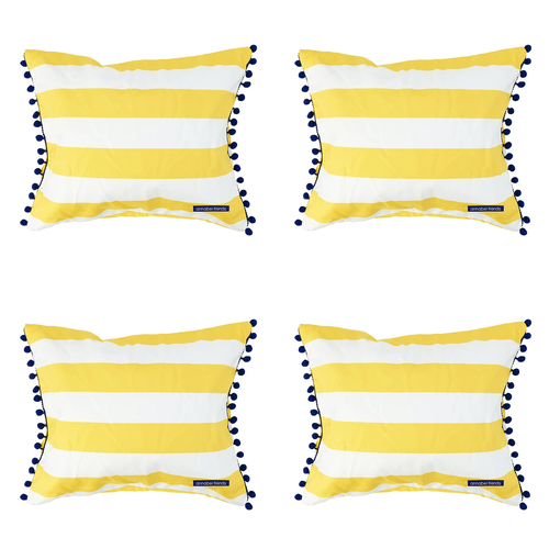 4PK Annabel Trends Inflatable Beach Pillow 36x28cm - Yellow Stripe