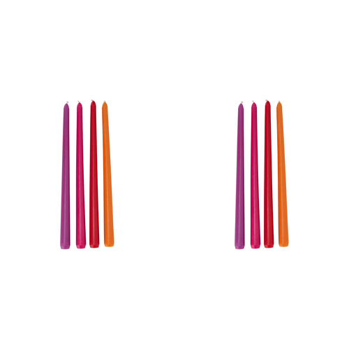 8pc Annabel Trends Jewel Taper Candle Set 30cm - Pink Tones