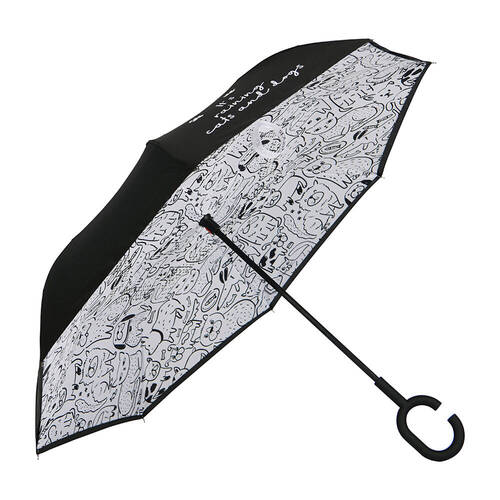 Annabel Trends Reverse Umbrella Auto Open Close 81cm Raining Cats & Dogs