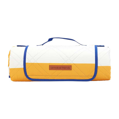 Annabel Trends Outdoor Picnic Mat w/ Carry Handle - Yellow Stripe