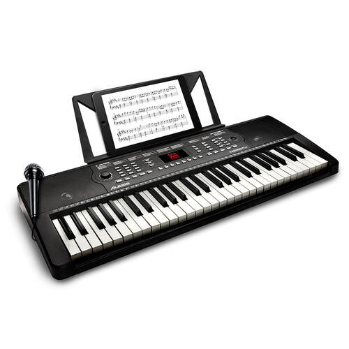 Alesis 54 Key Electric Keyboard/Piano w/ Built-In Speakers & Mic /Music Rest