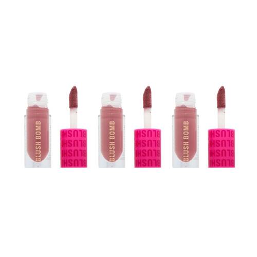 3PK Revolution 4.6ml Blush Bomb Cream Blusher Rose Lust Beauty Makeup