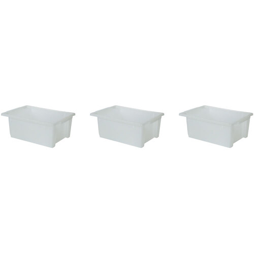 3PK Homeleisure SM Stacking Tub 24L Clear Kitchen Cooking 