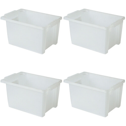4PK Homeleisure SM Stacking Tub 12L Clear Kitchen Cooking 