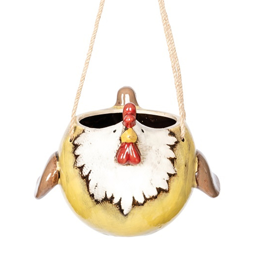 Flying Chook Pot Planter Yellow Garden Decor