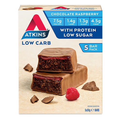 5pc Atkins Advantage Bar 30g Low Carb - Chocolate Raspberry