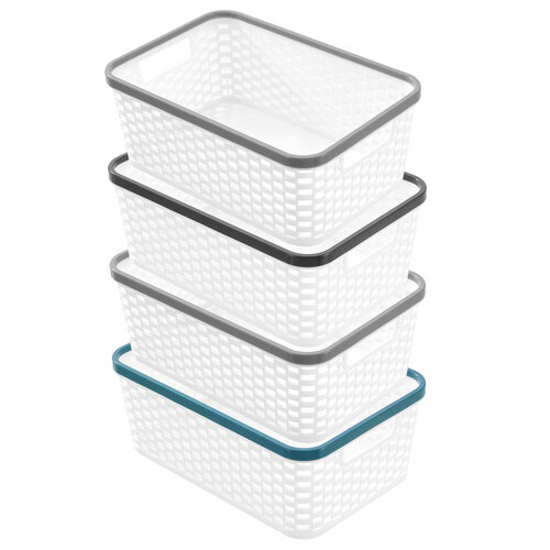 4PK Boxsweden Brik Basket M 26x17.5x10cm Assorted