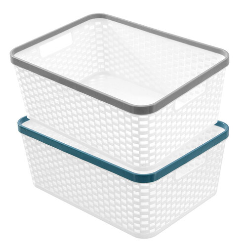 2PK Boxsweden Brik Basket XL 35x26x14cm Assorted