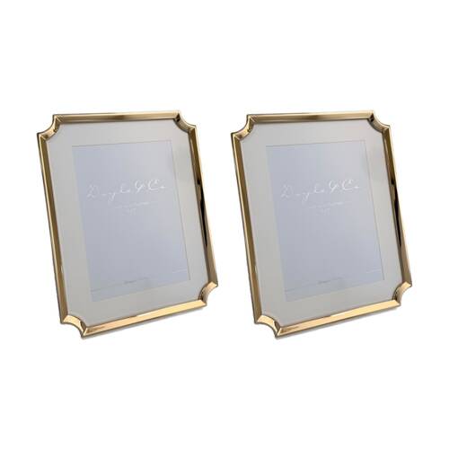 2PK SS Collective Gold Plated Hamptons Clipped Corner Photo Frame 5x7