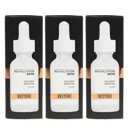 3PK Revolution Collagen Boosting Serum Restore Hydrating Skin Care 30ml