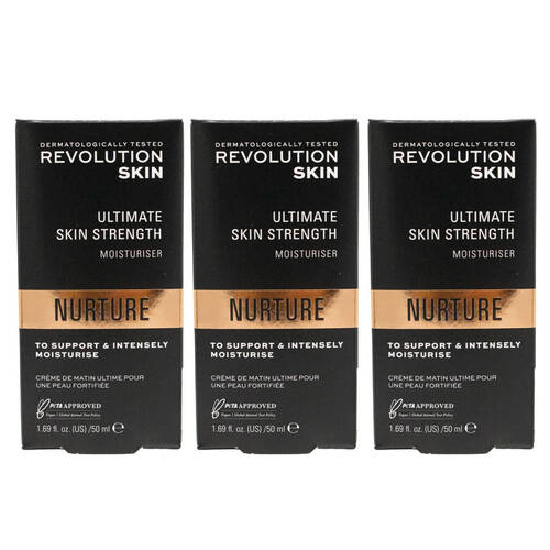 3PK Revolution Skin Moisturiser Ultimate Strength Nurture 50ml Face Cream