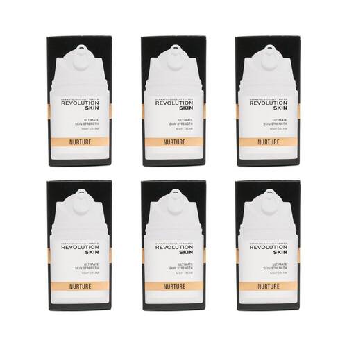 6PK Revolution 50ml Ultimate Skin Strength Night Cream Nurture Facial Care