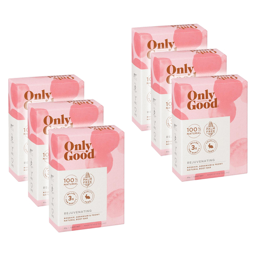 6PK Only Good Rejuvenating Body Soap Bar 80g