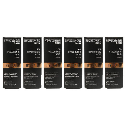 6PK Revolution Skin 2% Hyaluronic Acid Serum Hydrate Face Nourishing Care 30ml