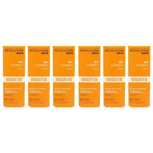 6PK Revolution Skin 20% Vitamin C Serum Brighten 30ml Face Brightening Care