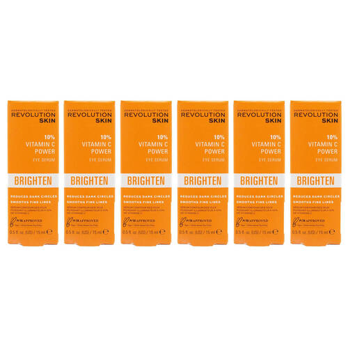 6PK Revolution Skin Eye Serum Vitamin C Power Brighten Face Care 15ml